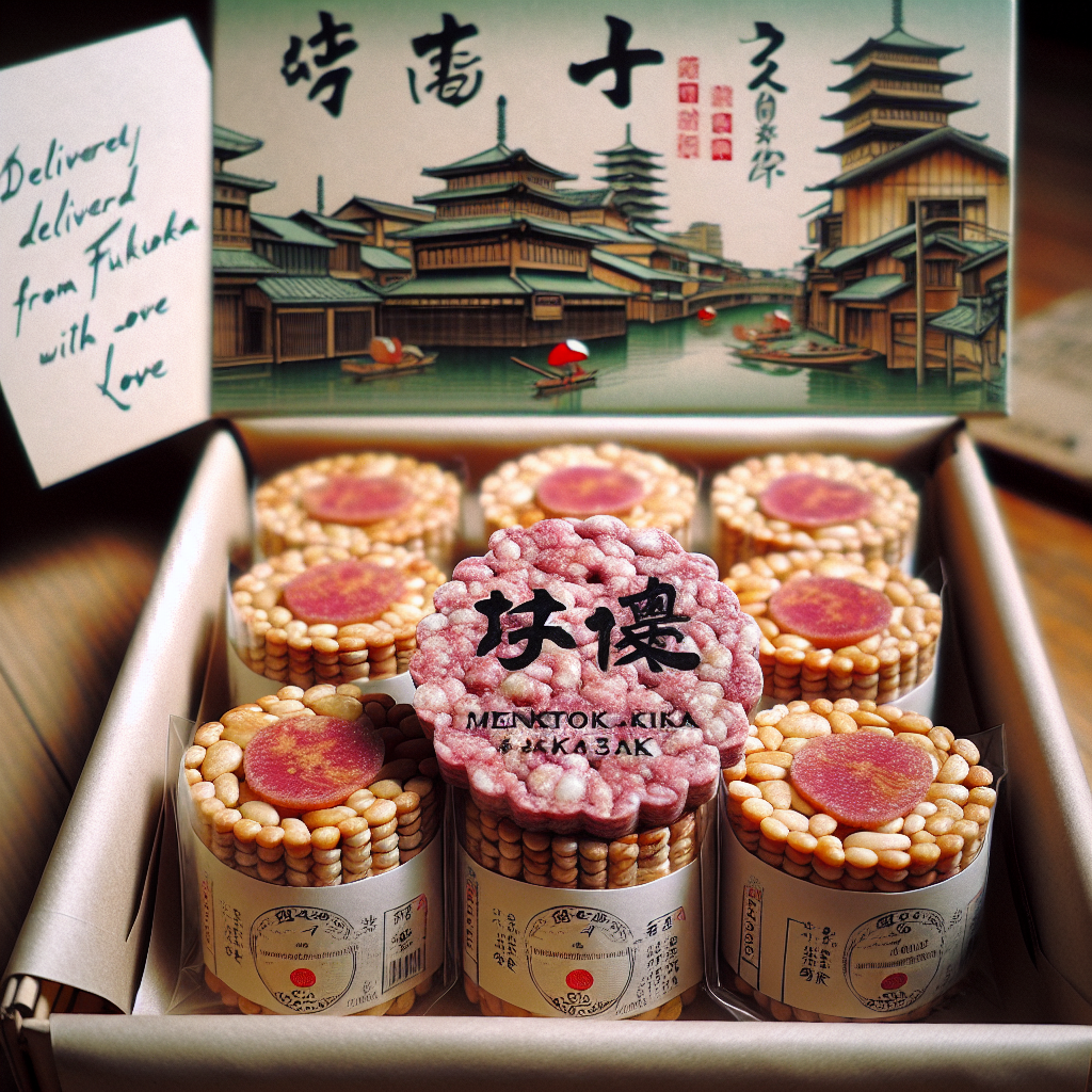 福岡からお届け！明太子風味のおせんべい
