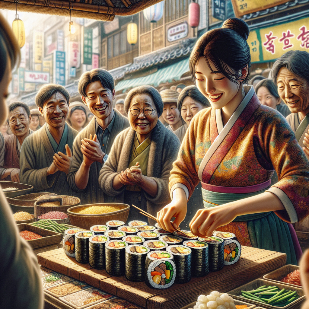 屋台で味わう本場のキムパプ