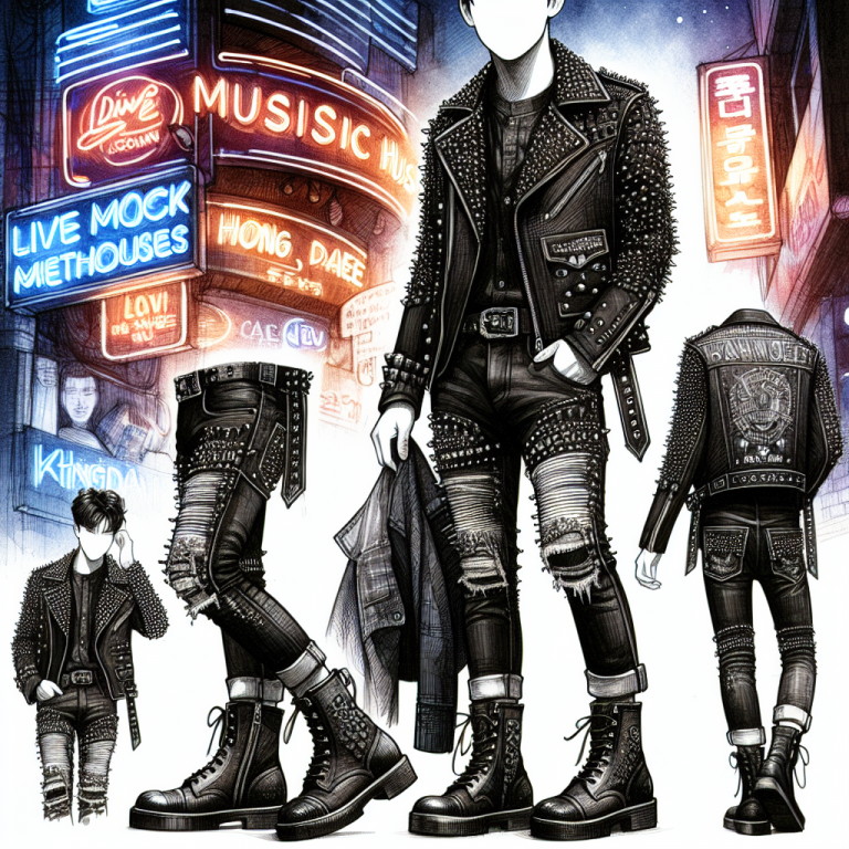 革ジャン×韓国ロックテイスト—弘大ライブハウスコーデ