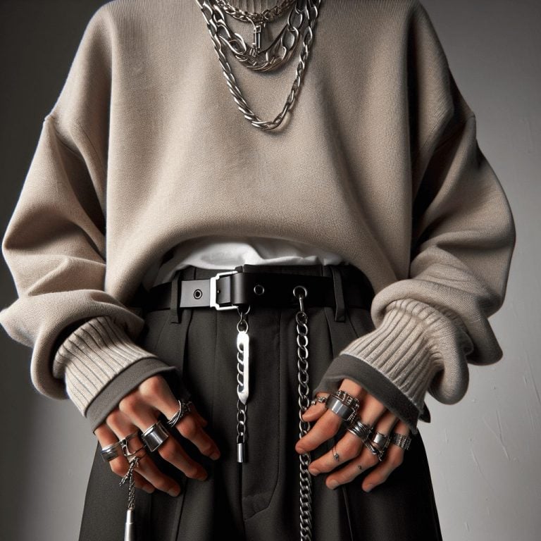 エッジなシルバーアクセで作るユニセックス韓国コーデ