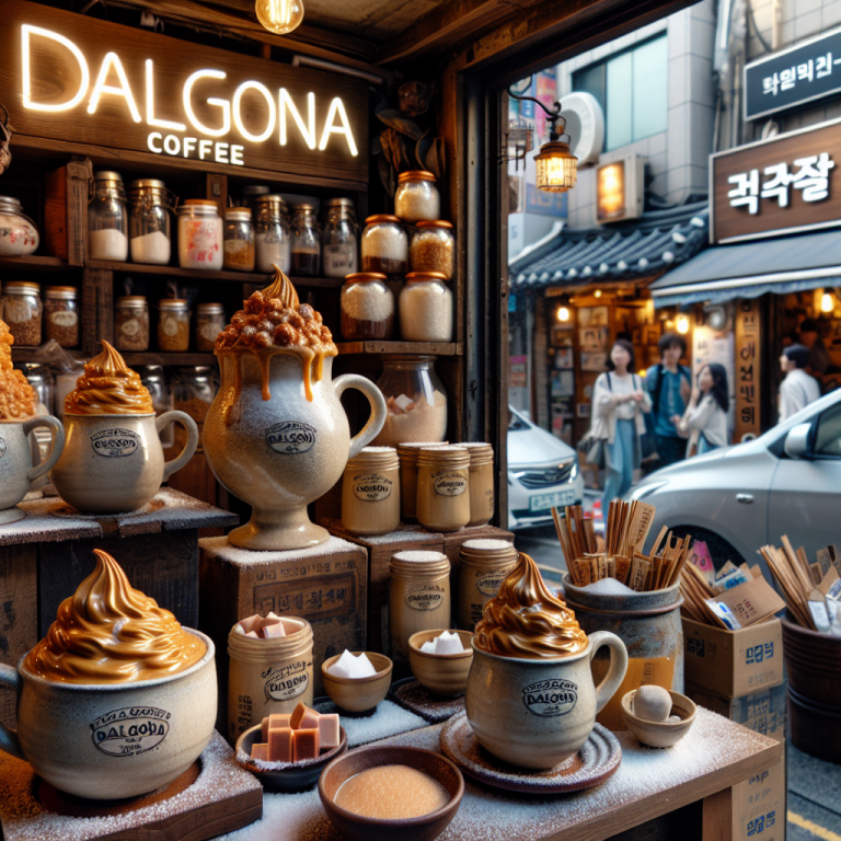 釜山カフェ通りで味わう“砂糖たっぷり”ダルゴナコーヒー発祥店