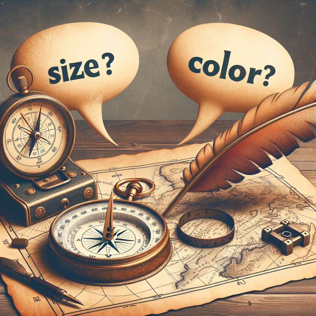 サイズや色を尋ねる方法