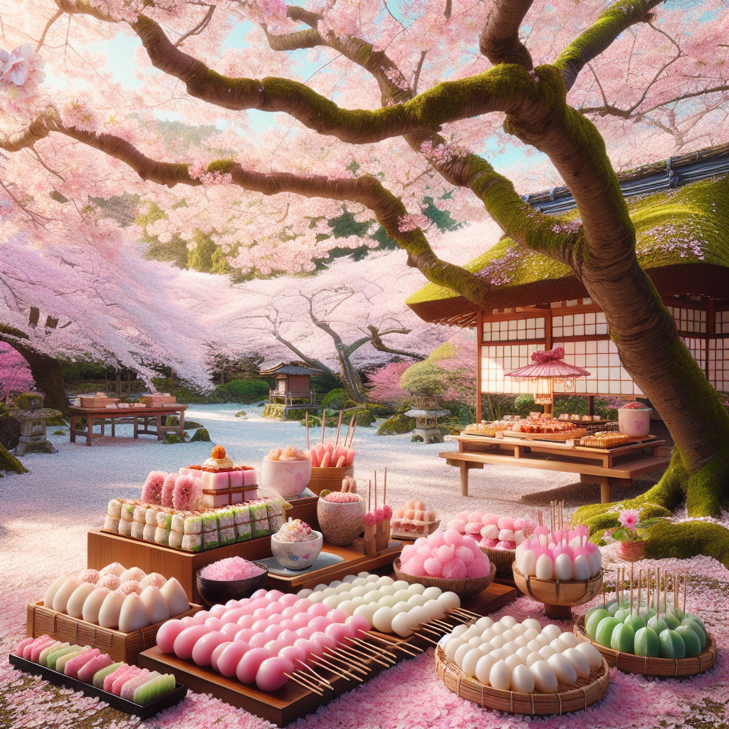 花見のお供に!団子やスイーツが勢ぞろい