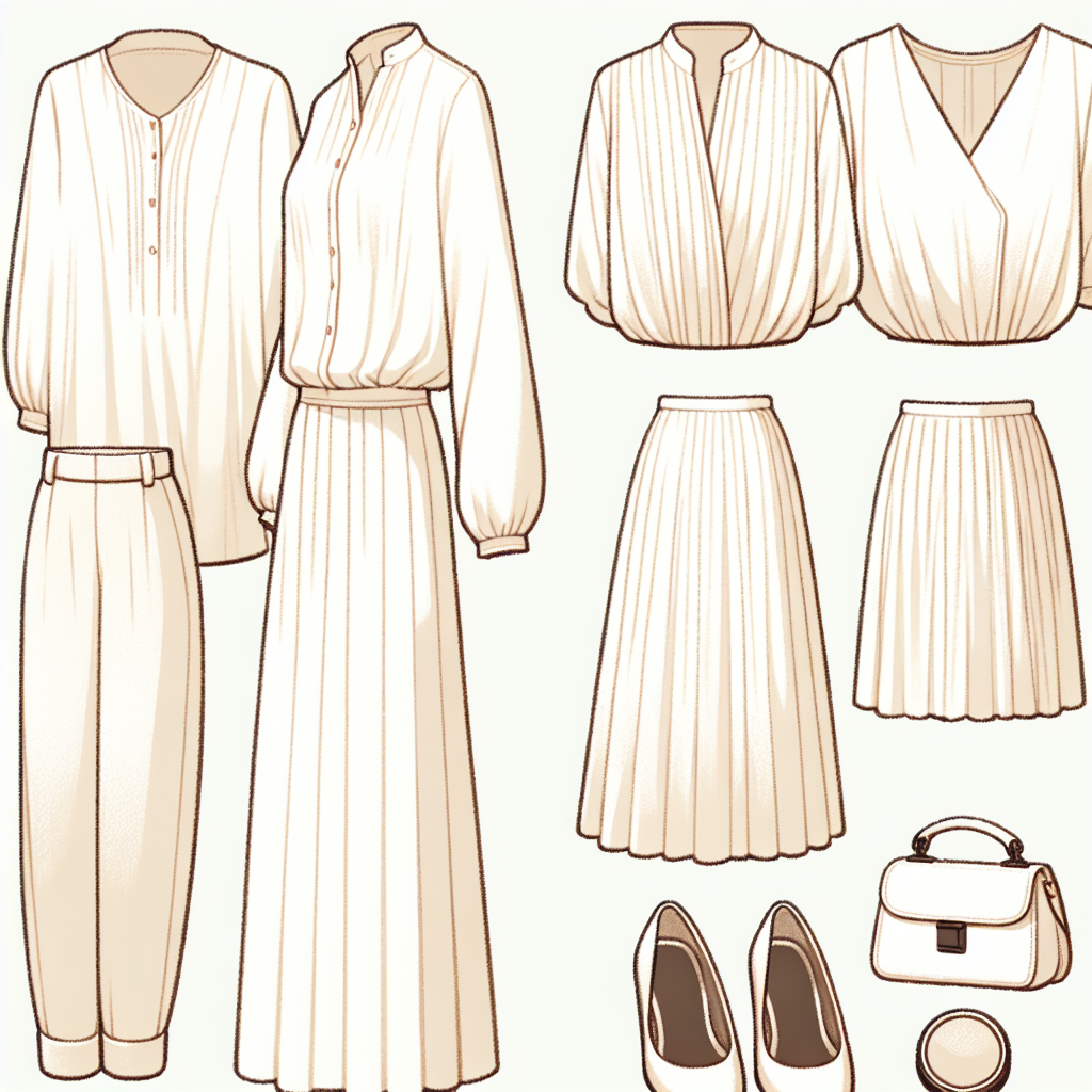 -クリームホワイトで作るシンプルエレガントな装い